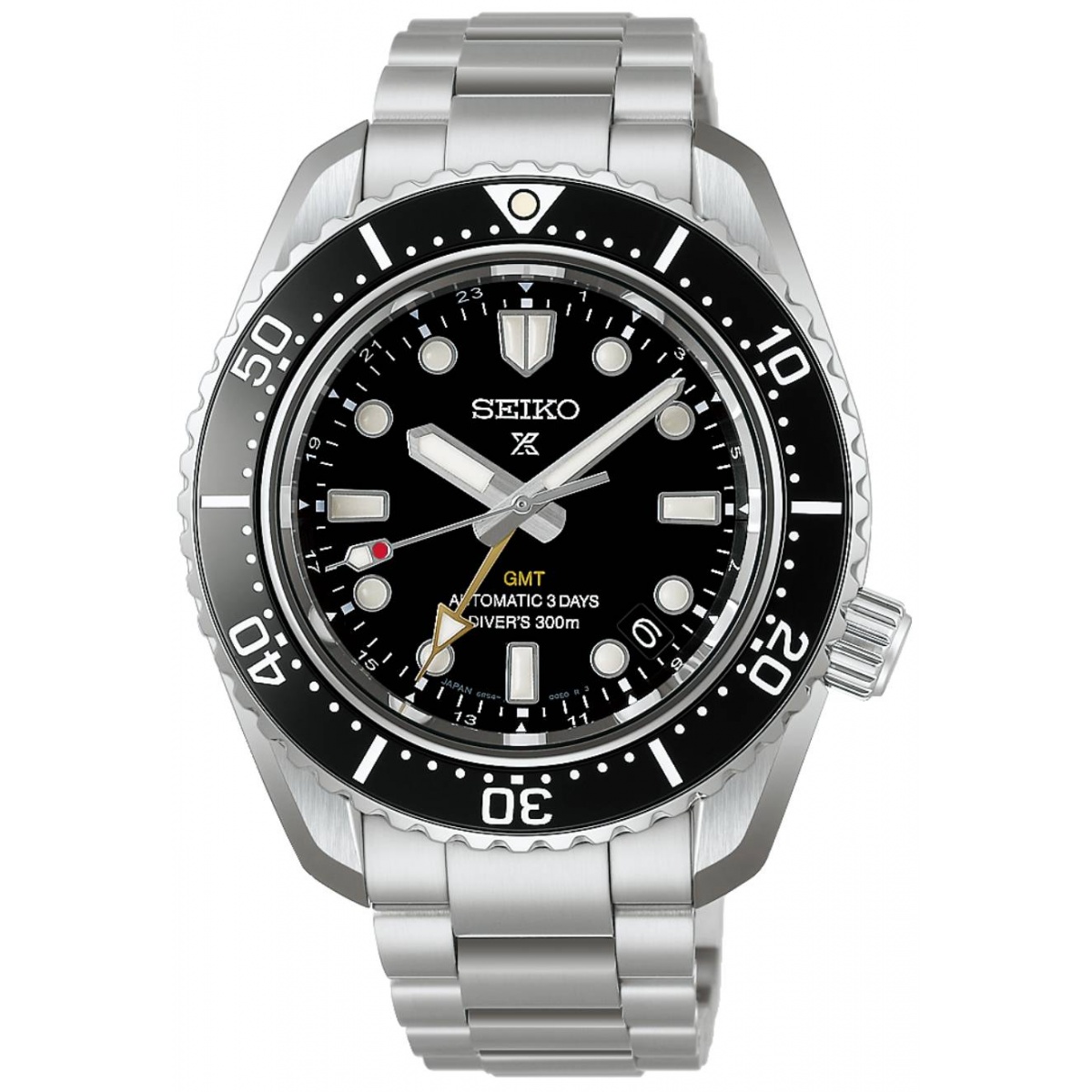 Seiko Prospex Diver 1968 Heritage GMT Negro ∅42 mm - 300M, Esfera negra, brazalete de acero