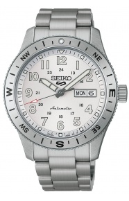 Seiko 5 Sports Field 41 mm Acero Esfera Blanca ∅41 mm - 100M, Esfera blanca, brazalete de acero