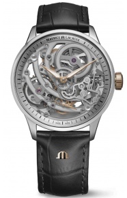 Maurice Lacroix 1975 Master Skeleton ∅43 mm - 5 ATM, Esfera gris, correa de piel negra