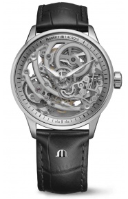 Maurice Lacroix 1975 Master Skeleton ∅43 mm - 5 ATM, Esfera gris, correa de piel negra