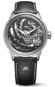 Maurice Lacroix 1975 Master Skeleton ∅43 mm - 5 ATM, Esfera negra, correa de piel negra