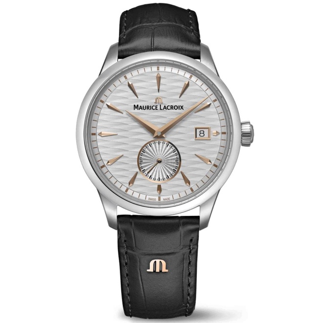 Maurice Lacroix 1975 Legacy ∅39 mm - 5 ATM, Esfera gris, correa de piel negra