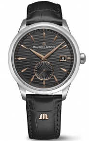 Maurice Lacroix 1975 Legacy ∅39 mm - 5 ATM, Esfera negra, correa de piel negra