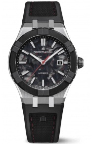 Maurice Lacroix Aikon-IC Frozen Carbon ∅43 mm - 10 ATM, Esfera negra y roja, caucho.