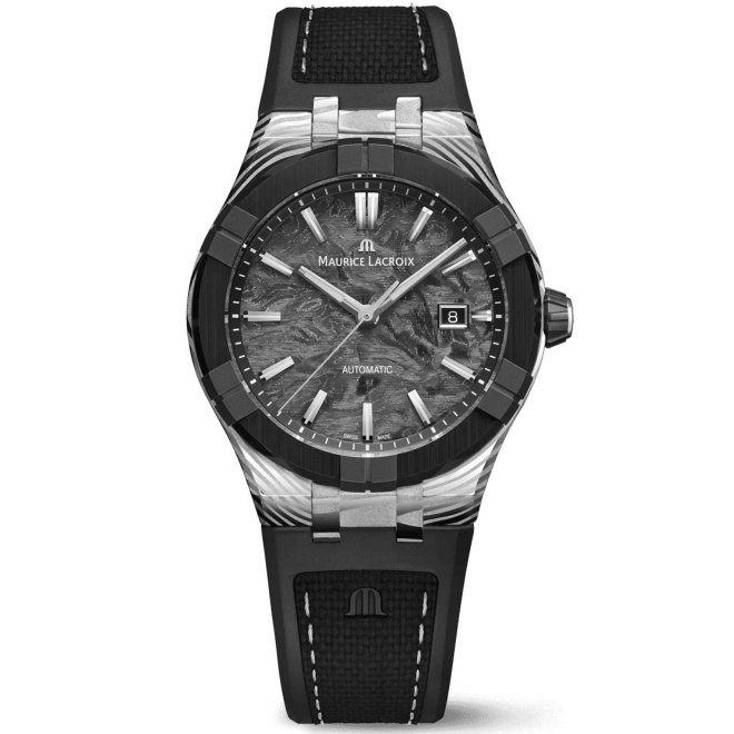 Maurice Lacroix Aikon-IC Frozen Carbon ∅43 mm - 10 ATM, Esfera negra, caucho.