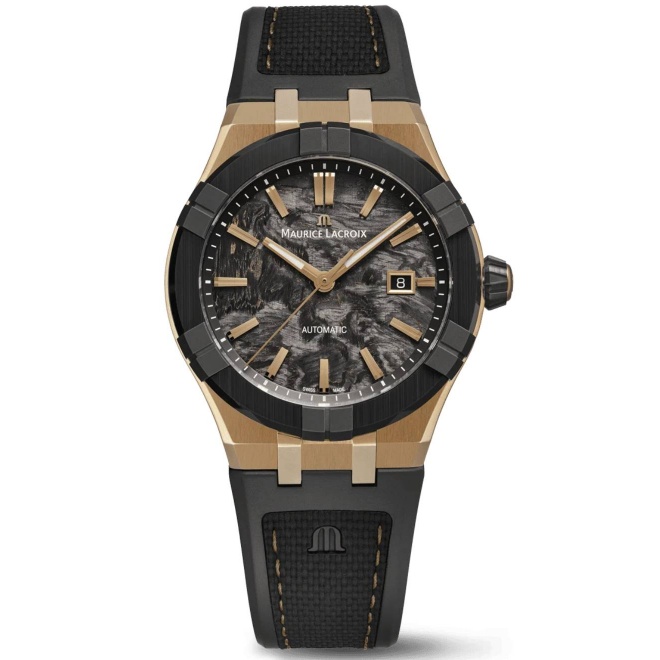Maurice Lacroix Aikon-IC Frozen Carbon ∅43 mm - 10 ATM, Esfera negr, bronce, caucho.- Edición Limitada