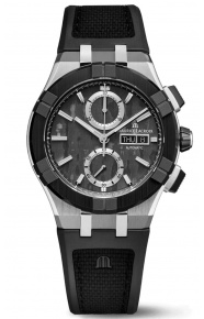 Maurice Lacroix Aikon-IC Carbon UD Chronograph ∅43 mm - 10 ATM, Esfera negra, caucho.