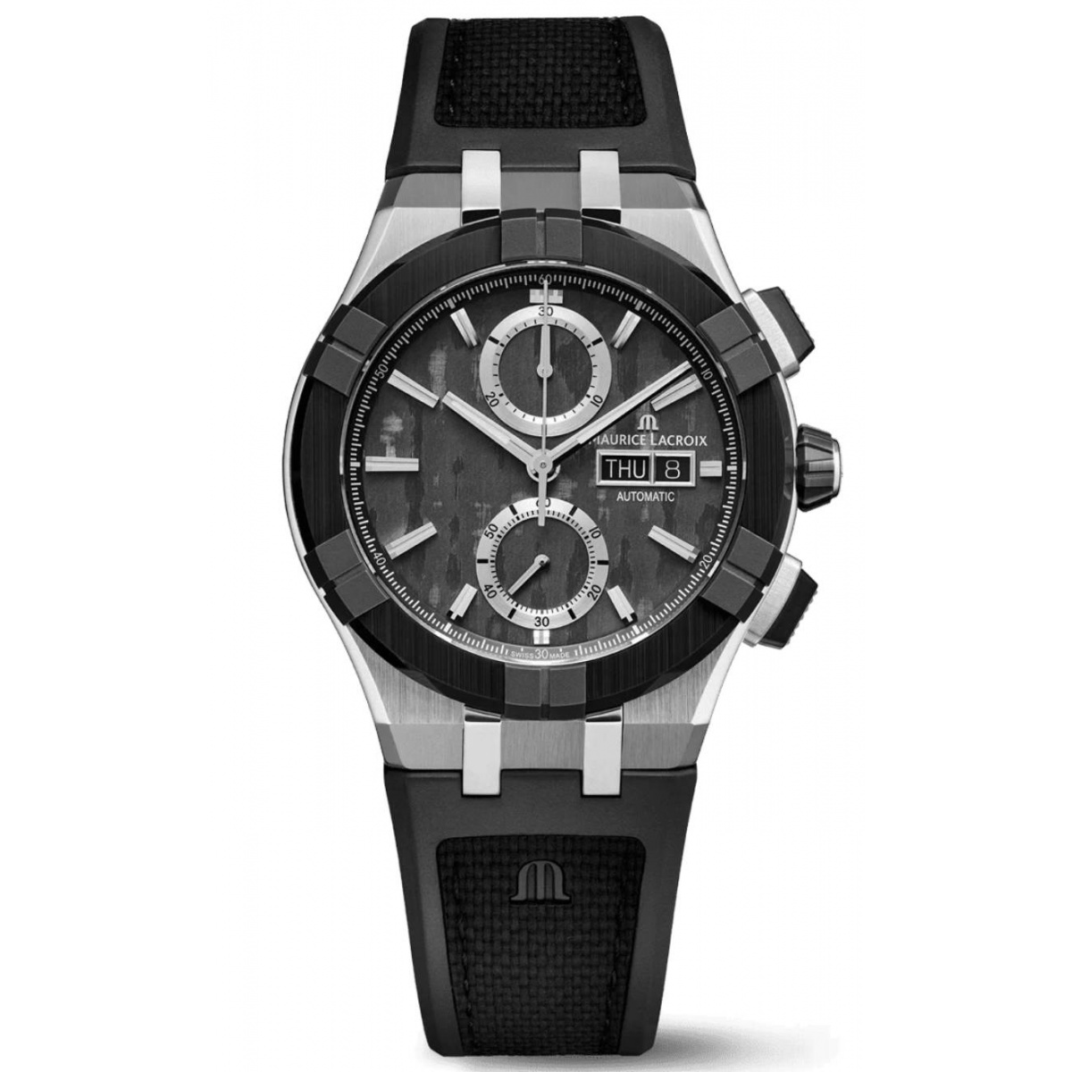 Maurice Lacroix Aikon-IC Carbon UD Chronograph ∅43 mm - 10 ATM, Esfera negra, caucho.