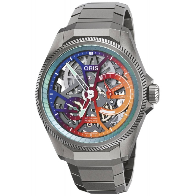 Oris ProPilot X Gonzo Edition 100 M - ∅44 mm, Esfera esqueleto, brazalete de titanio