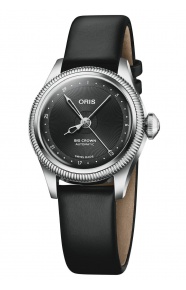 Oris Big Crown Pointer Date ∅29 mm - 5 BAR, Esfera negra, correa de piel