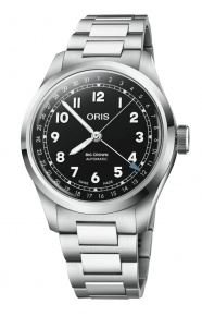 Oris Big Crown Pointer Date ∅40 mm - 20 BAR, Esfera negra, brazalete de acero
