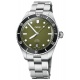 Oris Divers Date ∅39 mm - 20 BAR, Esfera verde, brazalete de acero y correa adicional de caucho negro