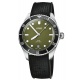 Oris Divers Date ∅39 mm - 20 BAR, Esfera verde, brazalete de acero y correa adicional de caucho negro