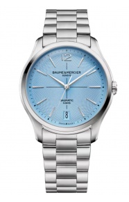 Baume & Mercier Clifton 10870 Automático 50 M - ∅39 mm, Esfera azul claro, Brazalete de acero - Edición Limitada