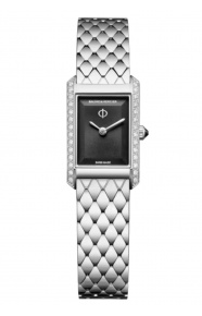 Baume & Mercier Hampton 10862 Cuarzo, 28 X 17,75MM - 5 ATM, Esfera negra, brazalete de acero