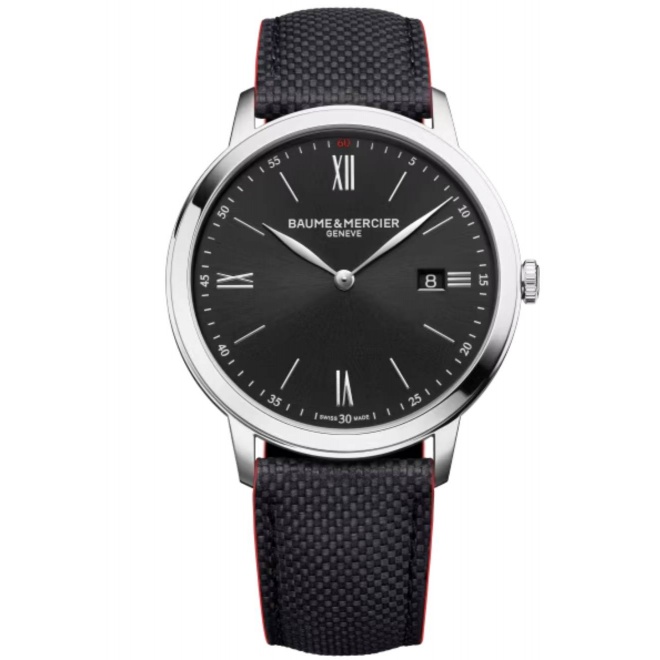 Baume & Mercier Classima 10898 Cuarzo, Fecha ∅42 mm - 5 ATM, Esfera negra, correa negra - Edición Limitada