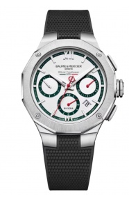 Baume & Mercier Riviera 10897 Automático, Cronógrafo, Fecha ∅41 mm - 10 ATM, Esfera blanca, correa de caucho