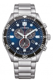 Citizen Chrono Sporty-Aqua ∅43 mm - 10 ATM, Esfera azul, brazalete de acero