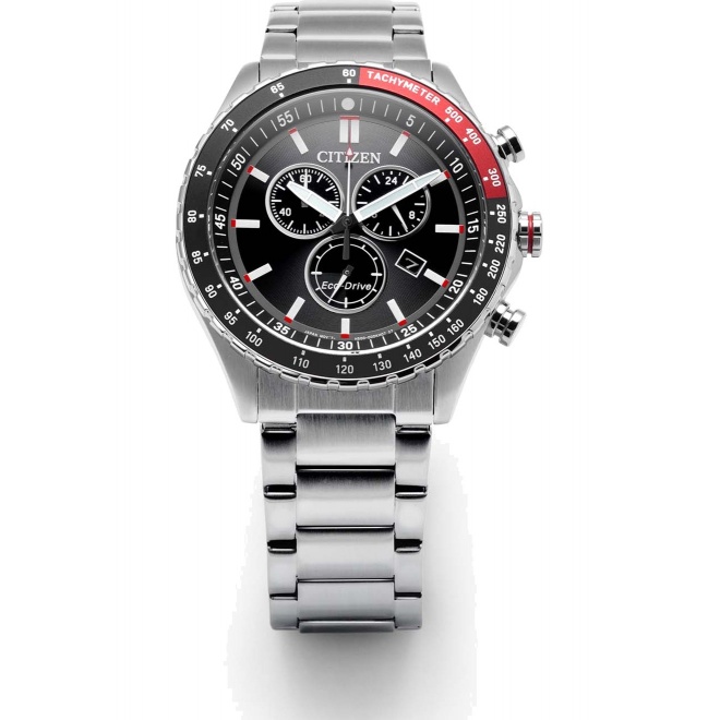 Citizen Chrono Sporty ∅43 mm - 10 ATM, Esfera negra, brazalete de acero