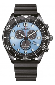 Citizen Chrono Sporty-Aqua ∅43 mm - 10 ATM, Esfera azul, correa de goma