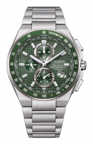 Citizen H804 Super Titanium ∅40,5 mm - 10 ATM, Esfera verde, brazalete de super titanium TIC