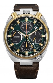 Citizen Tsuno Chrono Eco Drive 50 aniversario Limited Edition ∅44,5 mm - 20 ATM, Esfera verde, correa de piel