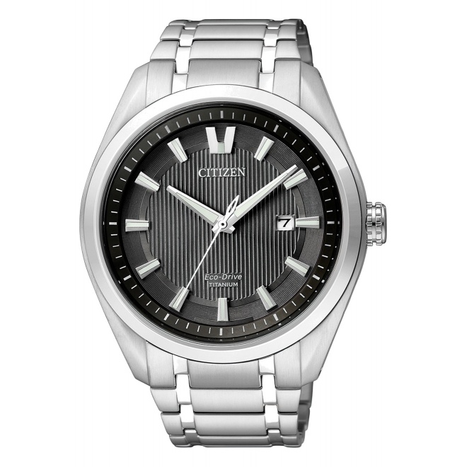 Citizen Hombre Super Titanio 1240 ∅42 mm - 10 ATM, Esfera negra, brazalete de super titanium