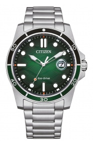 Citizen Marine 1810 ∅41,5 mm - 10 ATM, Esfera verde, brazalete de acero