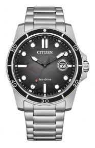 Citizen Marine 1810 ∅41,5 mm - 10 ATM, Esfera negra, brazalete de acero