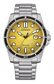 Citizen Marine 1810 ∅41,5 mm - 10 ATM, Esfera amarilla, brazalete de acero