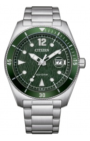 Citizen Marine 188 ∅43 mm - 10 ATM, Esfera verde, brazalete de acero