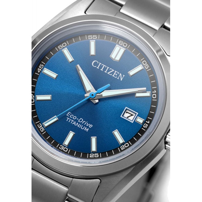 Citizen Super Titanium AW1900 ∅40 mm - 5 ATM, Esfera azul, brazalete de super titanium