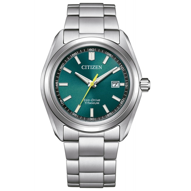 Citizen Super Titanium AW1900 ∅40 mm - 5 ATM, Esfera verde, brazalete de super titanium