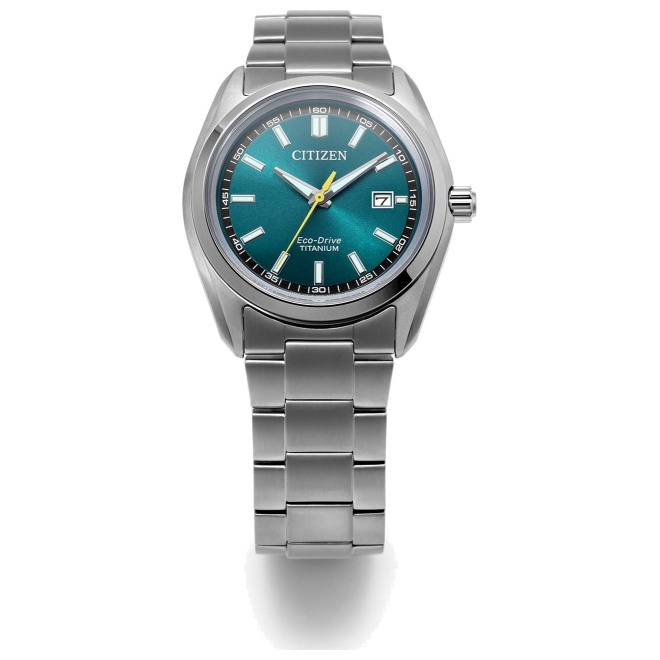 Citizen Super Titanium AW1900 ∅40 mm - 5 ATM, Esfera verde, brazalete de super titanium