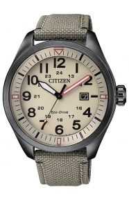 Citizen Caballero 3 agujas - 10 ATM, correa de nylon pespunteada estilo militar