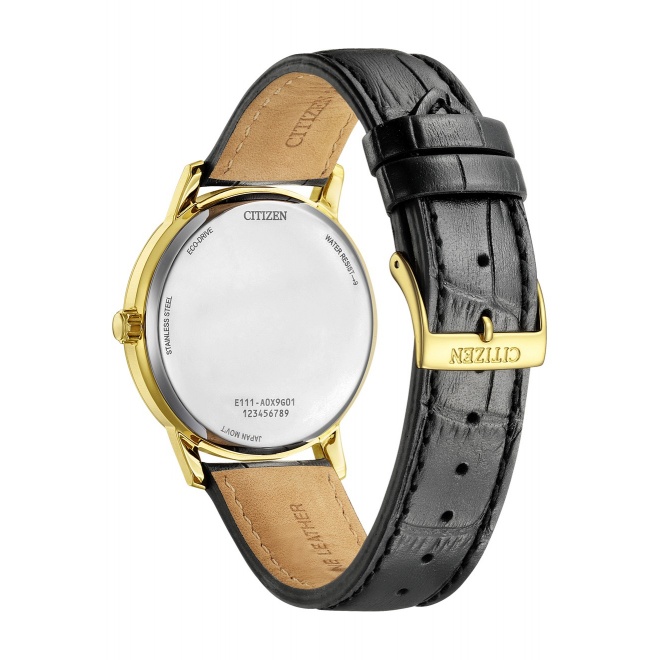 Citizen Eco Drive Pair ∅40 mm - 3 ATM, Esfera blanca, correa de piel