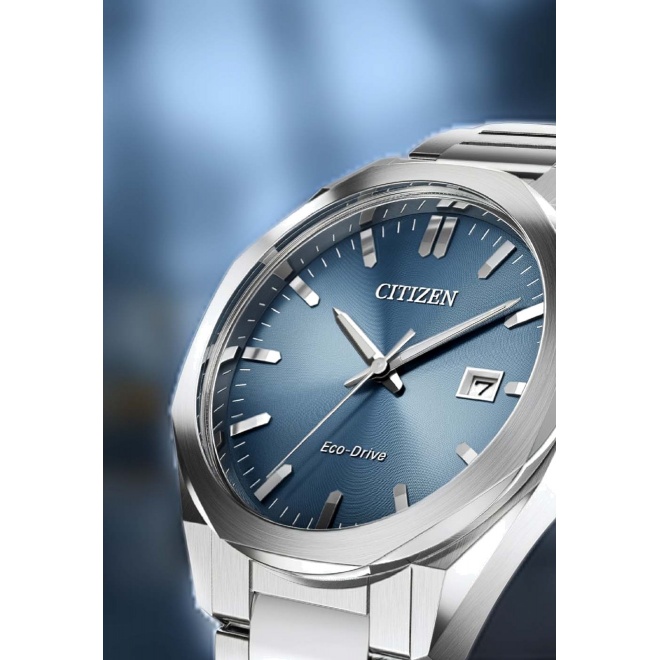 Citizen Unisex ∅38 mm - 10 ATM, Esfera azul, brazalete de acero