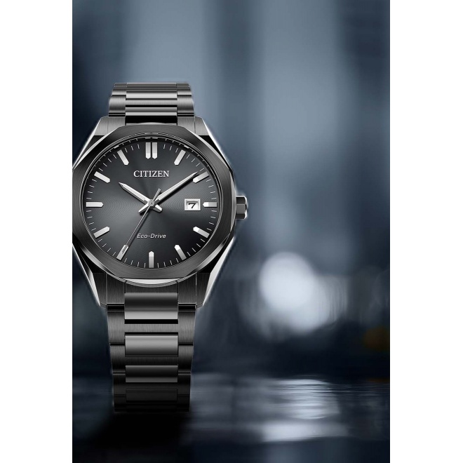 Citizen Unisex ∅38 mm - 10 ATM, Esfera gris, brazalete de acero