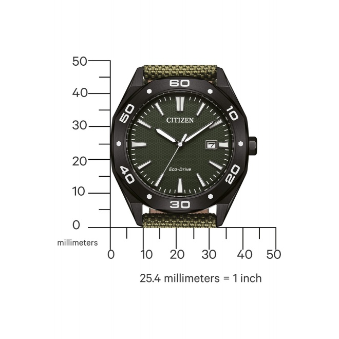 Citizen Active Sport ∅41 mm - 10 ATM, Esfera verde, correa de nylon olive