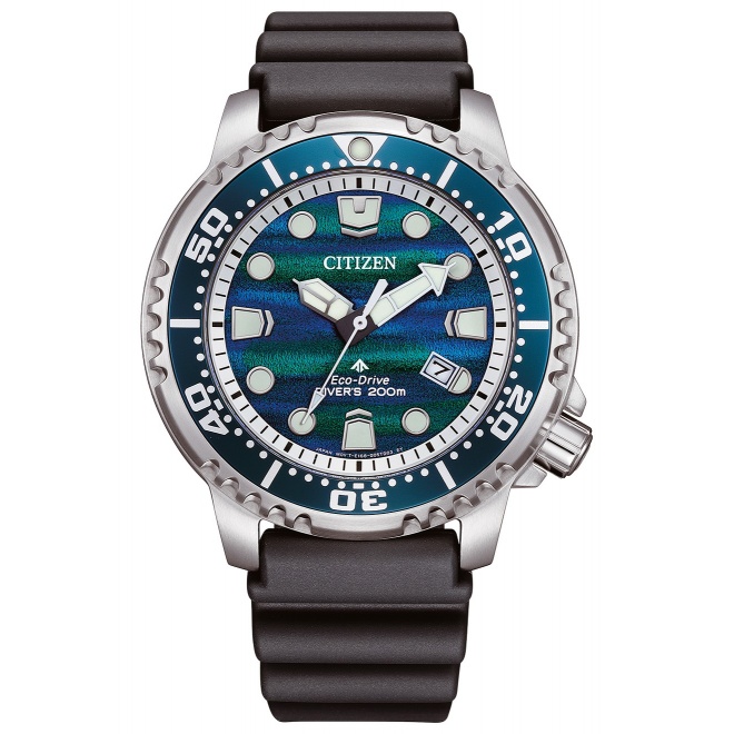 Citizen Diver’s Eco Drive ∅44 mm - 20 ATM, Esfera azul, correa de caucho biomass