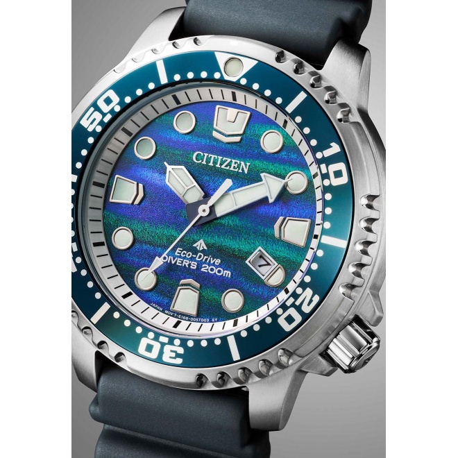 Citizen Diver’s Eco Drive ∅44 mm - 20 ATM, Esfera azul, correa de caucho biomass