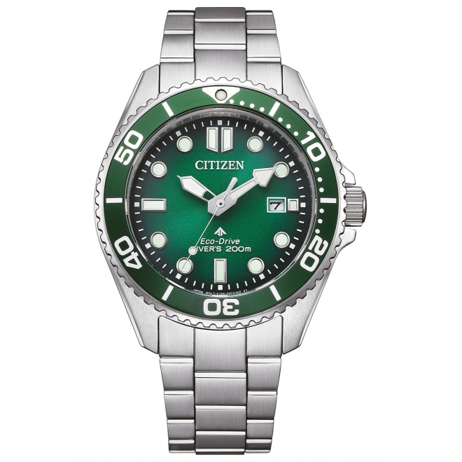 Citizen Diver’s Eco Drive BN026 ∅40,55 mm - 20 ATM, Esfera verde, brazalete de acero