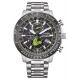 Citizen Geo Trekk ∅46 mm - 20 ATM, Esfera negra, brazalete de acero sólido
