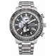 Citizen Geo Trekk ∅46 mm - 20 ATM, Esfera negra y blanca, brazalete de acero sólido