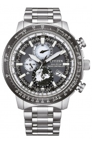 Citizen Geo Trekk ∅46 mm - 20 ATM, Esfera negra y blanca, brazalete de acero sólido