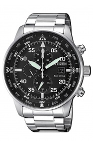 Citizen Aviator Crono - 10 ATM, brazalete de acero