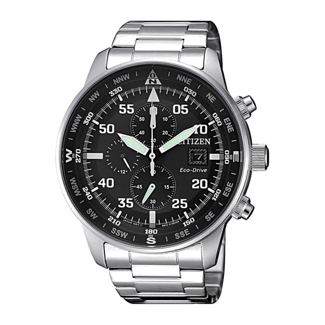 Citizen Aviator Crono - 10 ATM, brazalete de acero