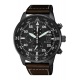 Citizen Aviator Crono - 10 ATM, correa de piel