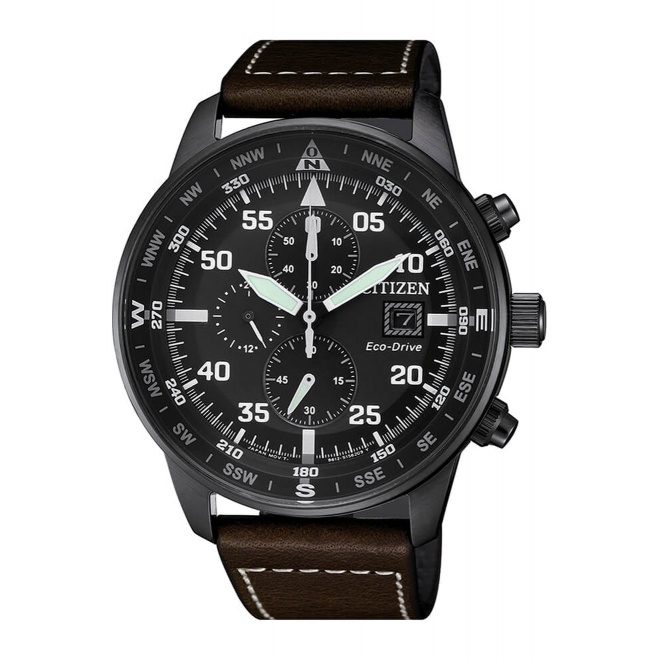 Citizen Aviator Crono - 10 ATM, correa de piel