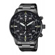 Citizen Aviator Crono ∅44 mm - 10 ATM, Esfera negra, brazalete de acero IP black